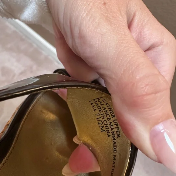 Franco Sarto Patent Leather Woven Heel Sandals - Picture 6 of 6